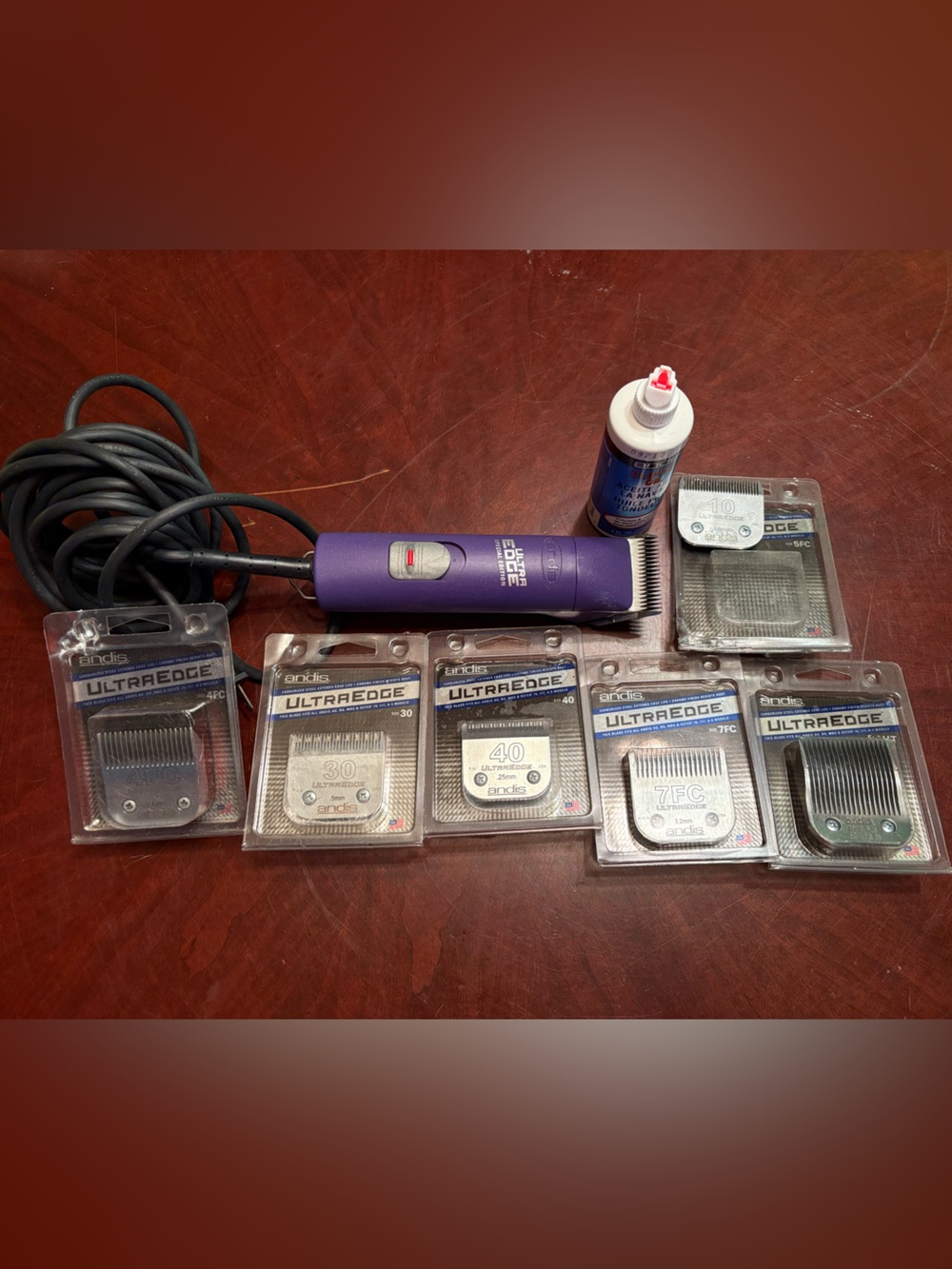 Andis Purple Corded Dog Clipper with Replacement Blades